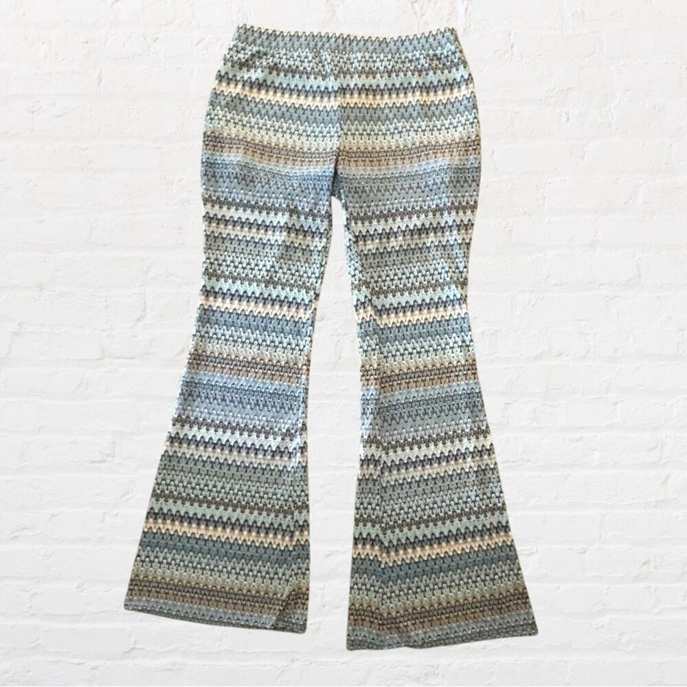 NEW Joe B Blue and Cream Chevron Lace Pants, XL